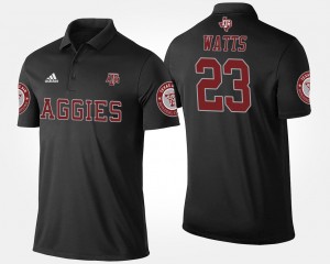 Men's Texas A&M Aggies #23 Armani Watts Black Name and Number Polo 426526-623