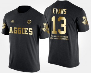 Men's Texas A&M Aggies #13 Mike Evans Black Short Sleeve With Message Gold Limited T-Shirt 553222-844