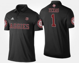 Men's Texas A&M Aggies #1 Black No.1 Short Sleeve Name and Number Polo 223959-725
