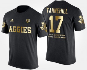 Men's Texas A&M Aggies #17 Ryan Tannehill Black Short Sleeve With Message Gold Limited T-Shirt 658934-715