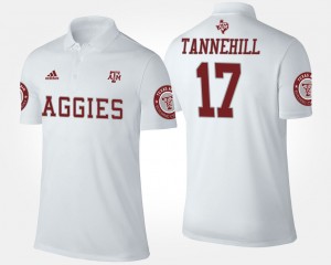Men's Texas A&M Aggies #17 Ryan Tannehill White Name and Number Polo 495579-878