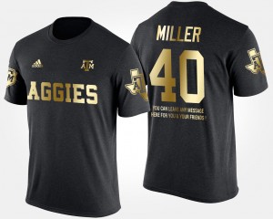 Men's Texas A&M Aggies #40 Von Miller Black Short Sleeve With Message Gold Limited T-Shirt 936023-999