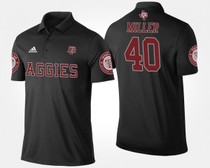 Men's Texas A&M Aggies #40 Von Miller Black Name and Number Polo 403143-342