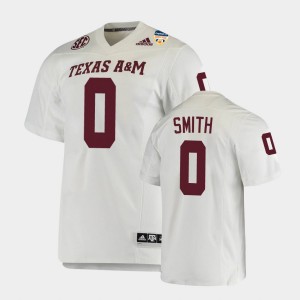 Men's Texas A&M Aggies #0 Ainias Smith White College Football 2021 Orange Bowl Jersey 951713-458