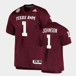 Men's Texas A&M Aggies #1 Buddy Johnson Maroon Alumni Football Game Jersey 968933-377