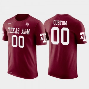 Men's Texas A&M Aggies #00 Custom Crimson Cotton Football Future Stars T-Shirt 663269-560