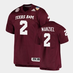 Men's Texas A&M Aggies #2 Johnny Manziel Maroon Champions 2021 Orange Bowl Jersey 396039-710