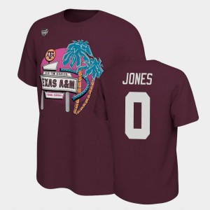 Men's Texas A&M Aggies #0 Myles Jones Maroon Illustrated 2021 Orange Bowl T-Shirt 321241-630