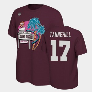 Men's Texas A&M Aggies #17 Ryan Tannehill Maroon Illustrated 2021 Orange Bowl T-Shirt 759986-298