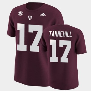 Men's Texas A&M Aggies #17 Ryan Tannehill Maroon Name & Number College Football T-Shirt 493924-602