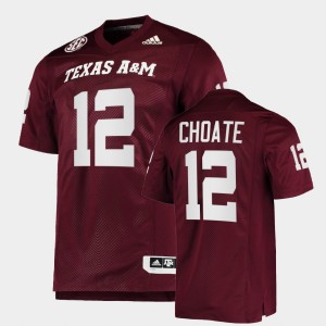 Men's Texas A&M Aggies #12 Connor Choate Maroon College Football Jersey 989251-206