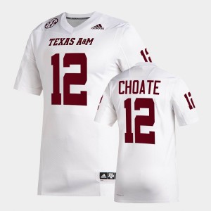 Men's Texas A&M Aggies #12 Connor Choate White College Football Jersey 903818-122