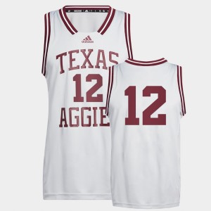 Men's Texas A&M Aggies #12 DeAndre Jordan White Reverse Retro Alumni Basketball College Basketball Jersey 654689-773