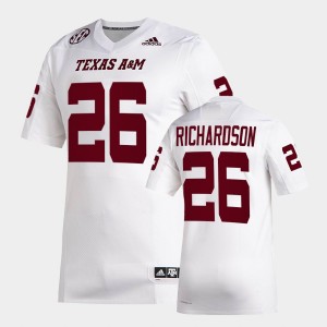 Men's Texas A&M Aggies #26 Demani Richardson White College Football Jersey 782219-263