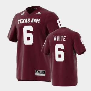 Men's Texas A&M Aggies #6 Enai White Maroon Premier Jersey 514402-317