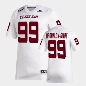 Men's Texas A&M Aggies #99 Gabe Brownlow-Dindy White College Football Jersey 811474-759