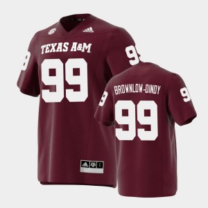 Men's Texas A&M Aggies #99 Gabriel Brownlow-Dindy Maroon Premier Jersey 203058-629