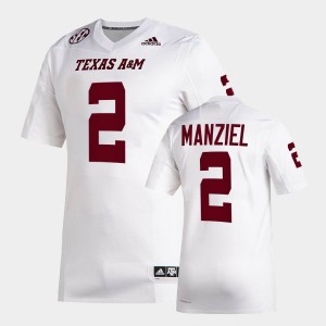 Men's Texas A&M Aggies #2 Johnny Manziel White Alumni College Football Jersey 885413-843