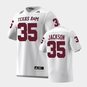 Men's Texas A&M Aggies #35 McKinnley Jackson White Premier Jersey 696723-537