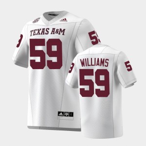 Men's Texas A&M Aggies #59 PJ Williams White Premier Jersey 253118-269