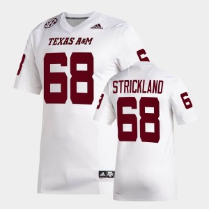 Men's Texas A&M Aggies #68 Remington Strickland White College Football Jersey 867062-818
