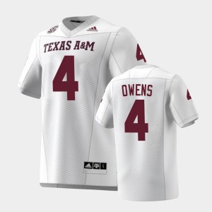 Men's Texas A&M Aggies #4 Rueben Owens White Premier Jersey 671268-804