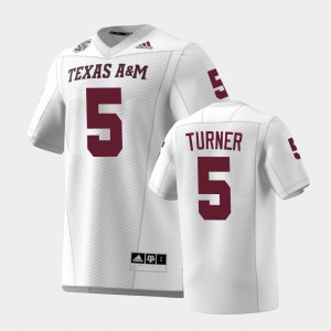 Men's Texas A&M Aggies #5 Shemar Turner White Premier Jersey 419788-496