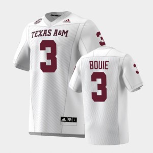 Men's Texas A&M Aggies #3 Smoke Bouie White Premier Jersey 316080-658