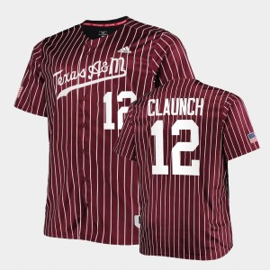 Men's Texas A&M Aggies #12 Troy Claunch Maroon 2022 Replica College Baseball Jersey 206947-349