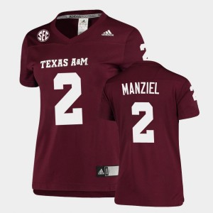 Women's Texas A&M Aggies #2 Johnny Manziel Maroon Football Replica Jersey 761562-657