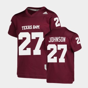 Youth Texas A&M Aggies #27 Antonio Johnson Maroon Replica College Football Jersey 742221-103
