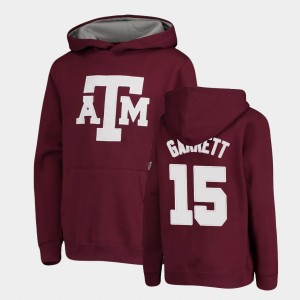 Youth Texas A&M Aggies #15 Myles Garrett Maroon Pullover School Logo Hoodie 751610-495