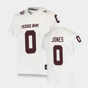 Youth Texas A&M Aggies #0 Myles Jones White Football Replica Jersey 196971-180